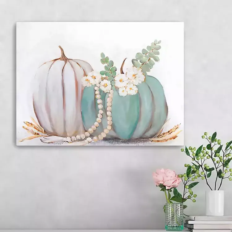 Sale Double Pumpkins Canvas Art Print Fall