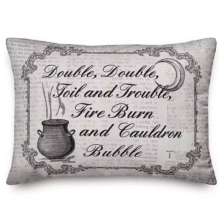 Double, Toil, and Trouble Accent Pillow Halloween