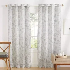 Kirklands Home Curtains & Drapes|Dove Gray Floral 2-pc. Curtain Panel Set, 96 in.