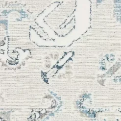 Kirklands Home Area Rugs|Dove Gray Ornate Bordered Area Rug, 5x7