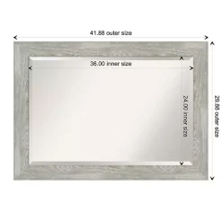 Kirklands Home Decorative Mirrors|Dove Gray Scoop Frame Beveled Mirror, 42x30 in.