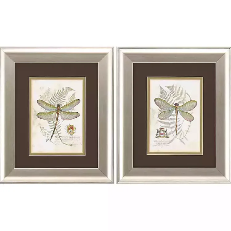 Kirklands Home Framed Art|Dragonfly Silver Framed Art Prints, Set of 2
