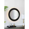 Kirklands Home Decorative Mirrors|Drew II Black and Gold Round LED Mirror