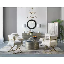 Kirklands Home Decorative Mirrors|Drew II Black and Gold Round LED Mirror