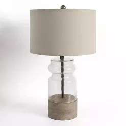 Kirklands Home Table Lamps|Driftwood and Glass Table Lamp Tan