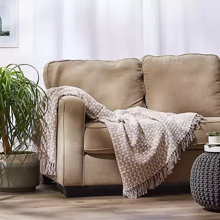 Clearance Dusty Lilac Urban Check Throw Blankets & Throws