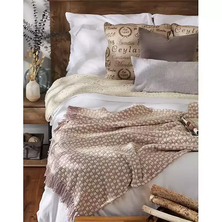 Clearance Dusty Lilac Urban Check Throw Blankets & Throws