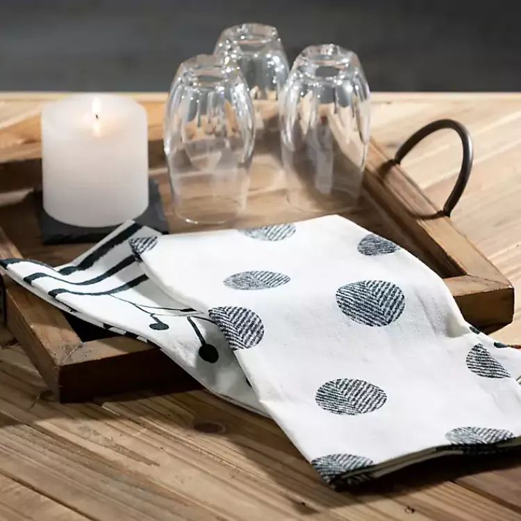 Online Easter Black and White Tea Towels, Set of 4 Easter Decorations