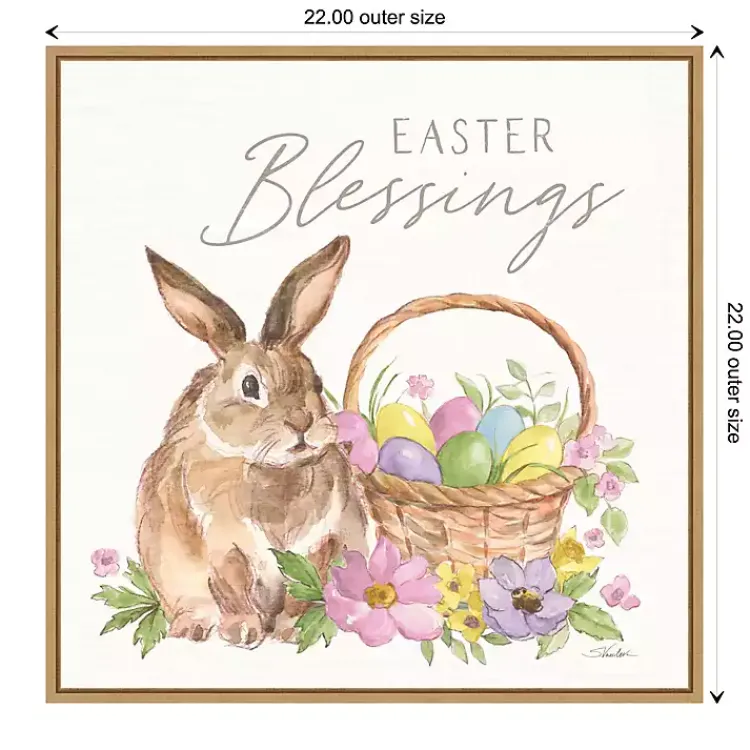 Clearance Easter Blessings Bunny Framed Canvas Art Print Easter Decorations