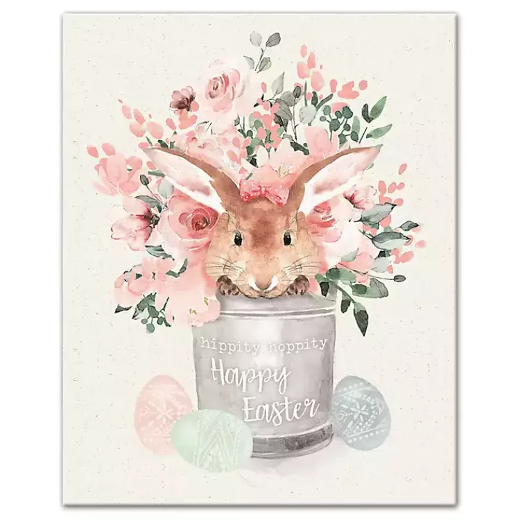 Easter Bunny Bucket Canvas Art Print Easter Decorations