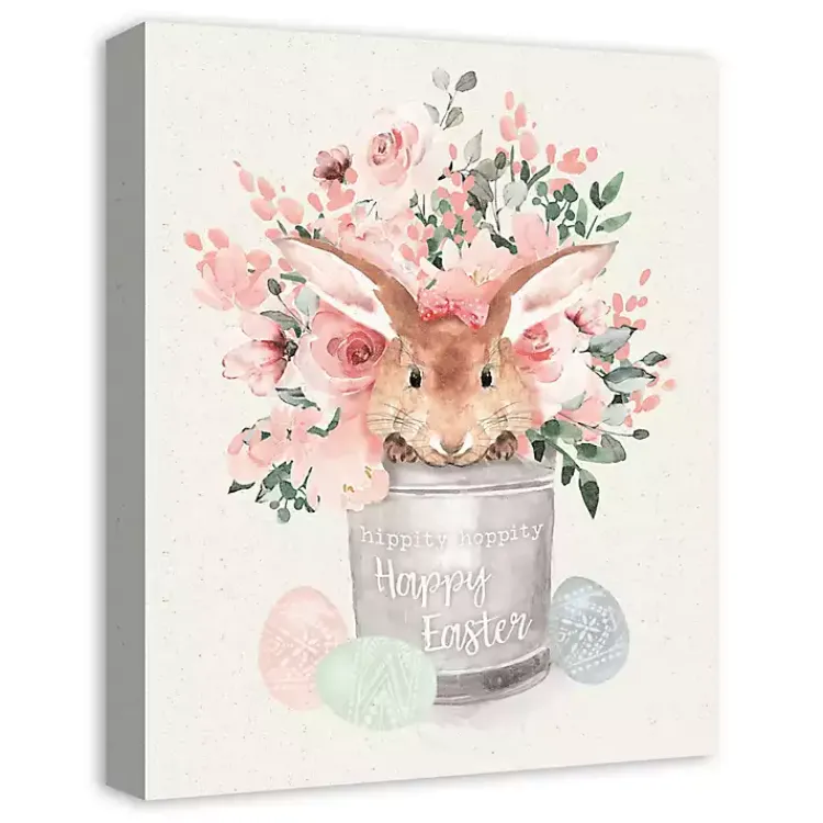 Easter Bunny Bucket Canvas Art Print Easter Decorations