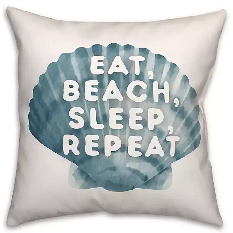 Kirklands Home Outdoor Cushions & Pillows|Eat, Beach, Sleep, Repeat Outdoor Throw Pillow