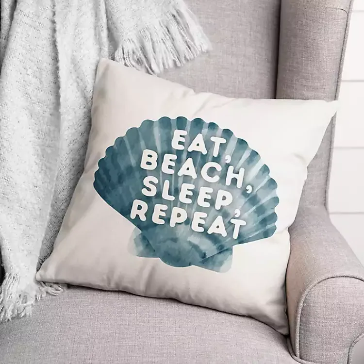 Kirklands Home Outdoor Cushions & Pillows|Eat, Beach, Sleep, Repeat Outdoor Throw Pillow