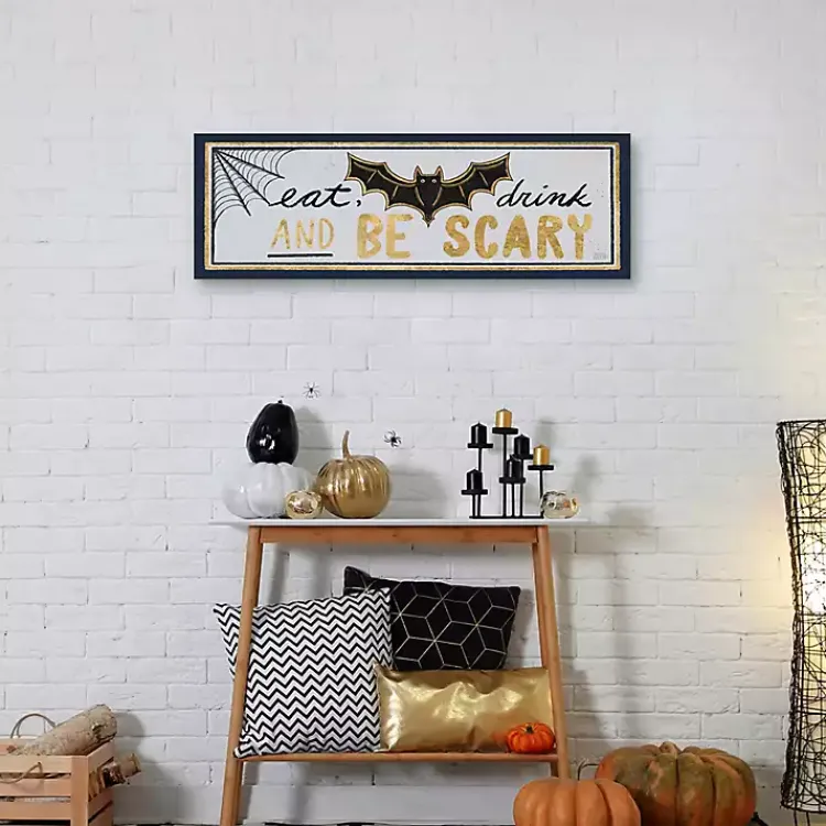 Discount Eat Drink And Be Scary Halloween Wall Plaque Halloween