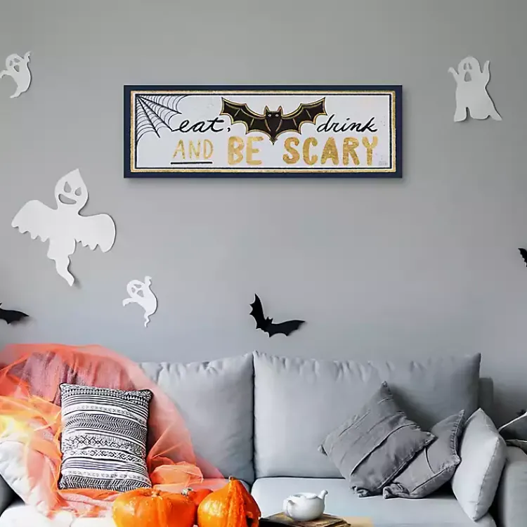 Discount Eat Drink And Be Scary Halloween Wall Plaque Halloween