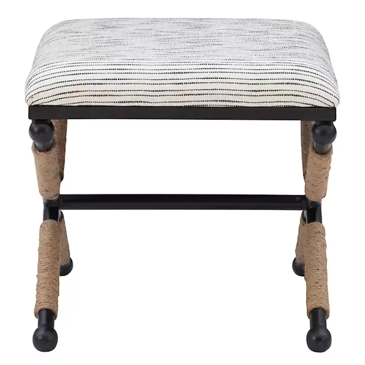 Kirklands Home Benches & Ottomans|Eclectic Black and White Striped X Frame Bench