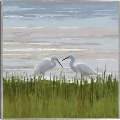 Kirklands Home Canvas Art|Egret Meeting Framed Canvas Art Print Multi