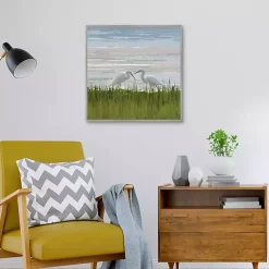 Kirklands Home Canvas Art|Egret Meeting Framed Canvas Art Print Multi