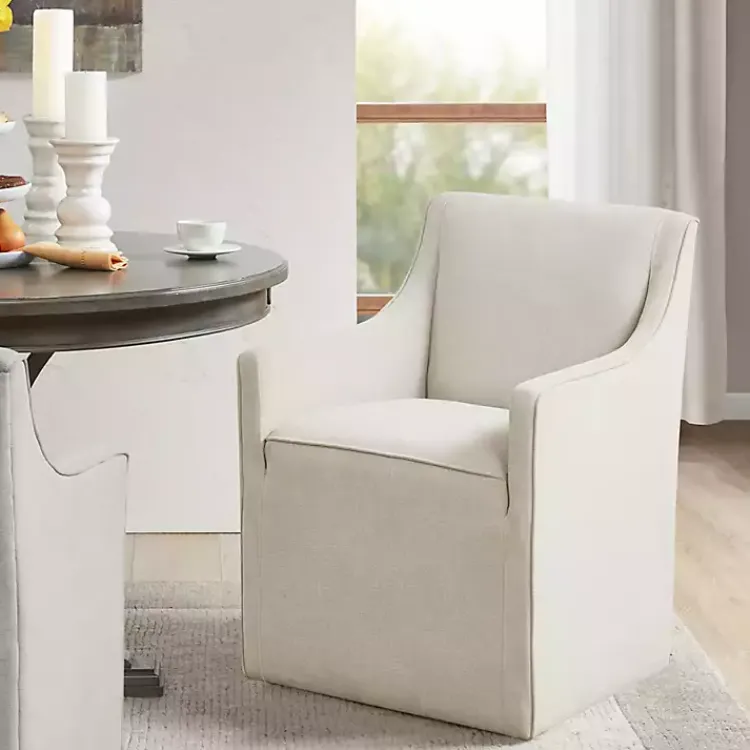 Kirklands Home Dining Chairs|Elaine Cream Upholstered Skirted Dining Chair White