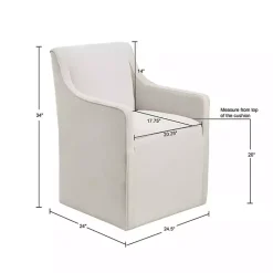 Kirklands Home Dining Chairs|Elaine Cream Upholstered Skirted Dining Chair White