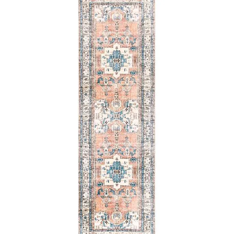 Kirklands Home Area Rugs|Eleanor Distressed Medallion Washable Runner