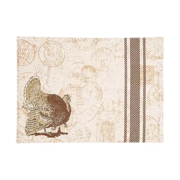 Hot Elegant Turkey Harvest Placemats, Set of 6 Fall