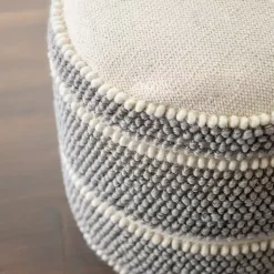 Hot Ella Gray Loop Pouf Poufs & Floor Cushions