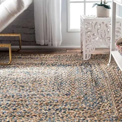 Kirklands Home Area Rugs|Ella Hand Braided Jute Rug, 7x9 Tan