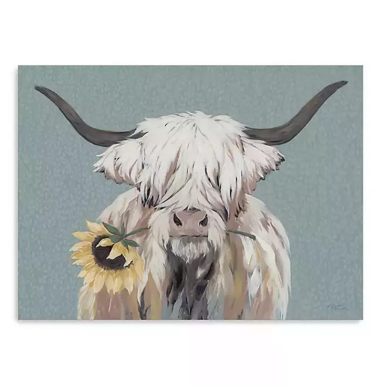 Kirklands Home Canvas Art|Ellie with a Sunflower Canvas Art Print, 24x18 in.