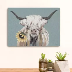 Kirklands Home Canvas Art|Ellie with a Sunflower Canvas Art Print, 24x18 in.