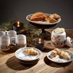Hot Embossed Woodland Christmas Snack Plates, Set of 4 Christmas Dining & Entertaining