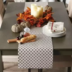 Hot Embroidered Autumn Leaves Table Runner, 108 in. Fall
