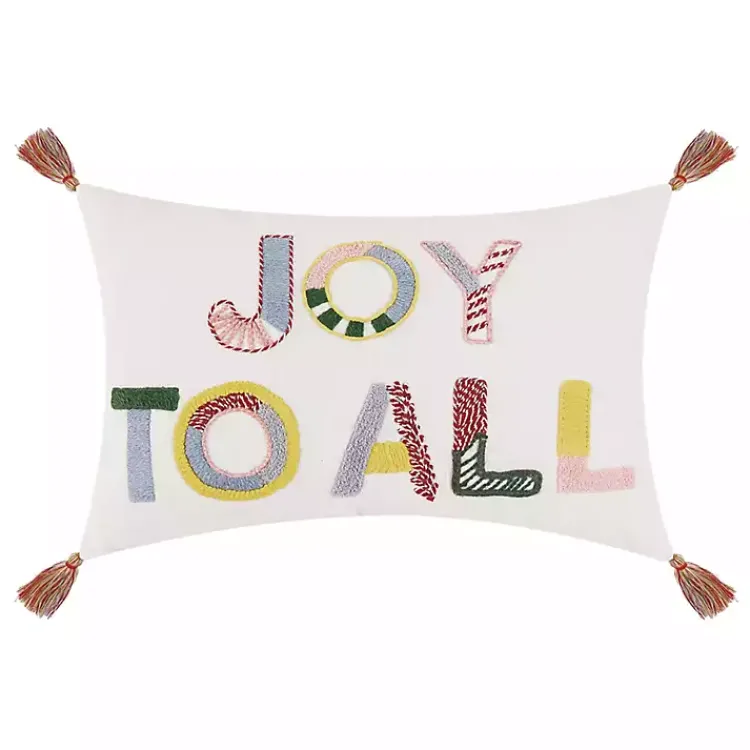Hot Embroidered Joy to All Christmas Pillow Christmas Pillows