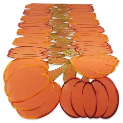 New Embroidered Pumpkins Table Runner Fall