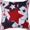Kirklands Home Outdoor Cushions & Pillows|Embroidered Red and Blue Stars Outdoor Pillow