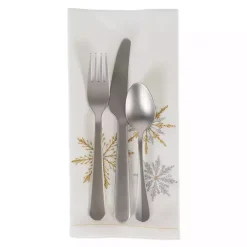 Clearance Embroidered Sparkle Snowflakes Napkins, Set of 6 Christmas Dining & Entertaining