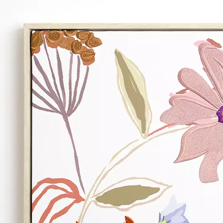 Kirklands Home Canvas Art|Embroidered Summer Floral I Framed Canvas Print Multi