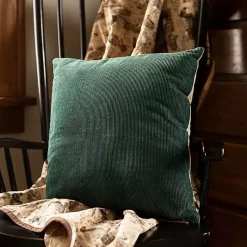 Sale Emerald Velvet Corduroy Throw Pillow Pillows