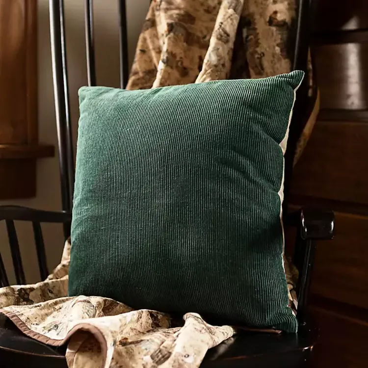 Sale Emerald Velvet Corduroy Throw Pillow Pillows