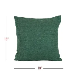Outlet Emerald Woven Geo Stripe Indoor/Outdoor Pillow Pillows