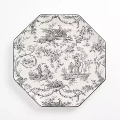 Kirklands Home Dinnerware|Emery Black Toile Dinner Plate
