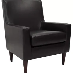 Kirklands Home Accent Chairs|Emma Faux Leather Accent Chair Black