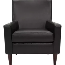 Kirklands Home Accent Chairs|Emma Faux Leather Accent Chair Black