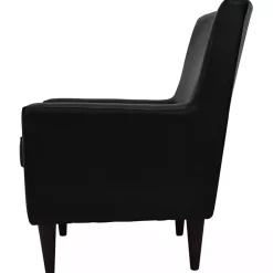 Kirklands Home Accent Chairs|Emma Faux Leather Accent Chair Black