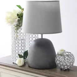 Kirklands Home Table Lamps|Emma Concrete Table Lamp with Shade Gray