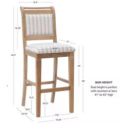 Kirklands Home Bar Stools & Counter Height Stools|Emma Bar Stool with Nailhead Trim Gray