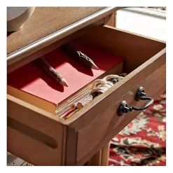 Kirklands Home Accent & End Tables|Emory Natural Single Drawer Accent Table Black