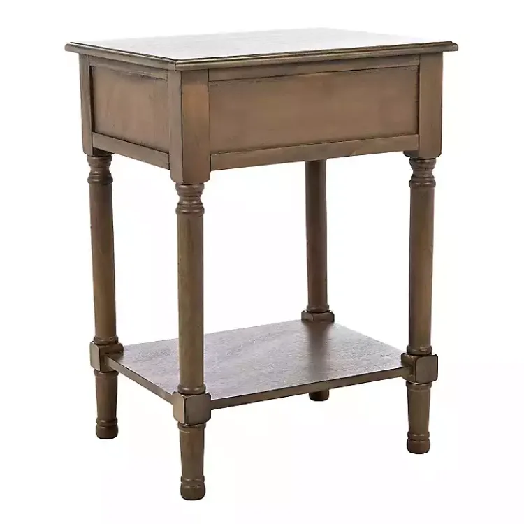Kirklands Home Accent & End Tables|Emory Natural Single Drawer Accent Table Black