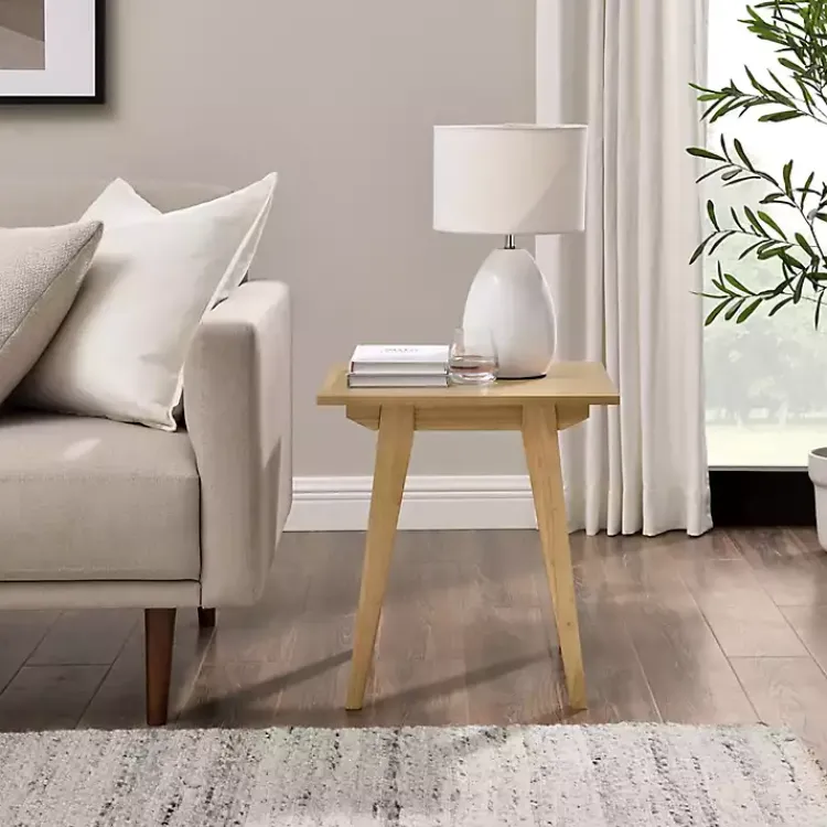 Kirklands Home Accent & End Tables|English Oak Wood Minimalist Accent Table Tan