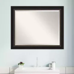 Kirklands Home Decorative Mirrors|Espresso Bronze Frame Beveled Mirror